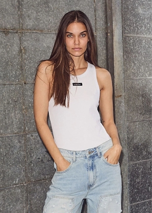 Rib badge tank top White HAUTE L'AMITIÈ 